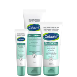 Kit Cetaphil Oil Control Pele Oleosa e Acneica (3 Produtos)